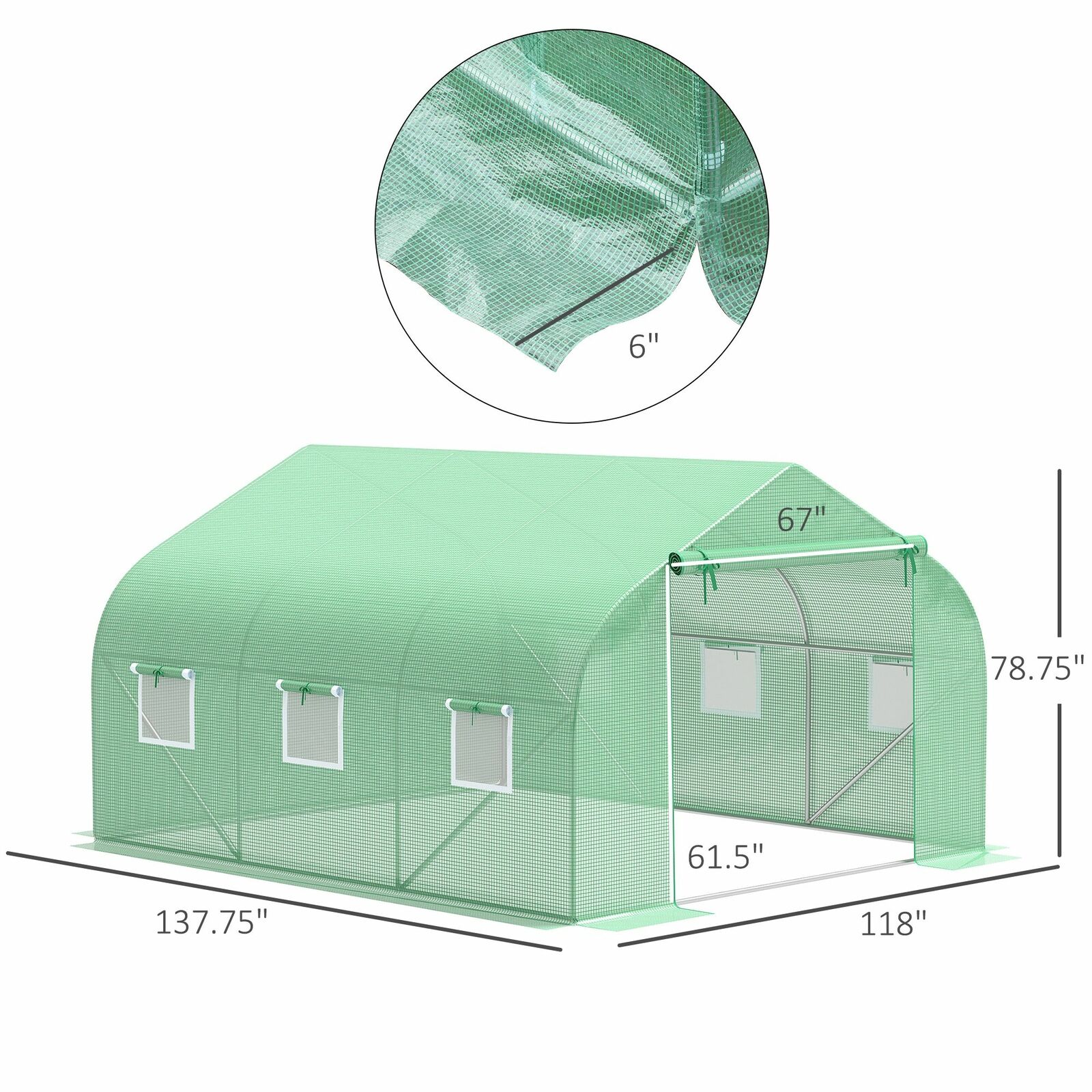 Image 2 - Greenhouse 12&#039; x 10&#039; x 7&#039; Large Portable Walk-in Hot Green House Plant Gardening