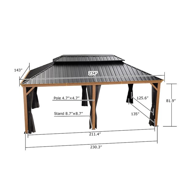 20 Ft. W x 12 Ft. D Aluminum Patio Gazebo