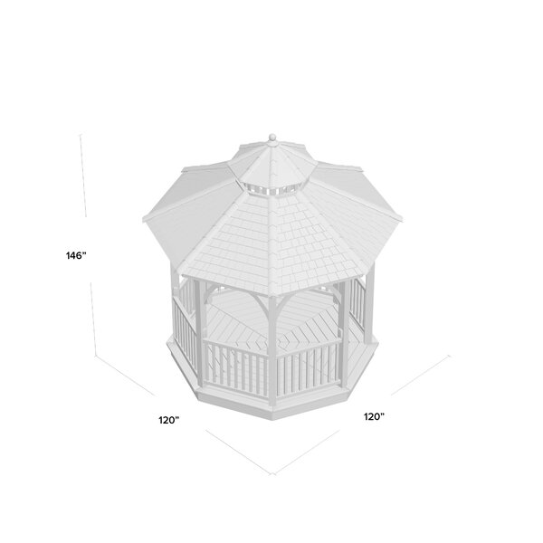 Bayside 10 Ft. W x 10 Ft. D Cedar Patio Gazebo