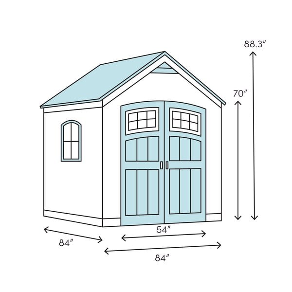 7 ft. W x 7 ft. D Plastic Storage Shed