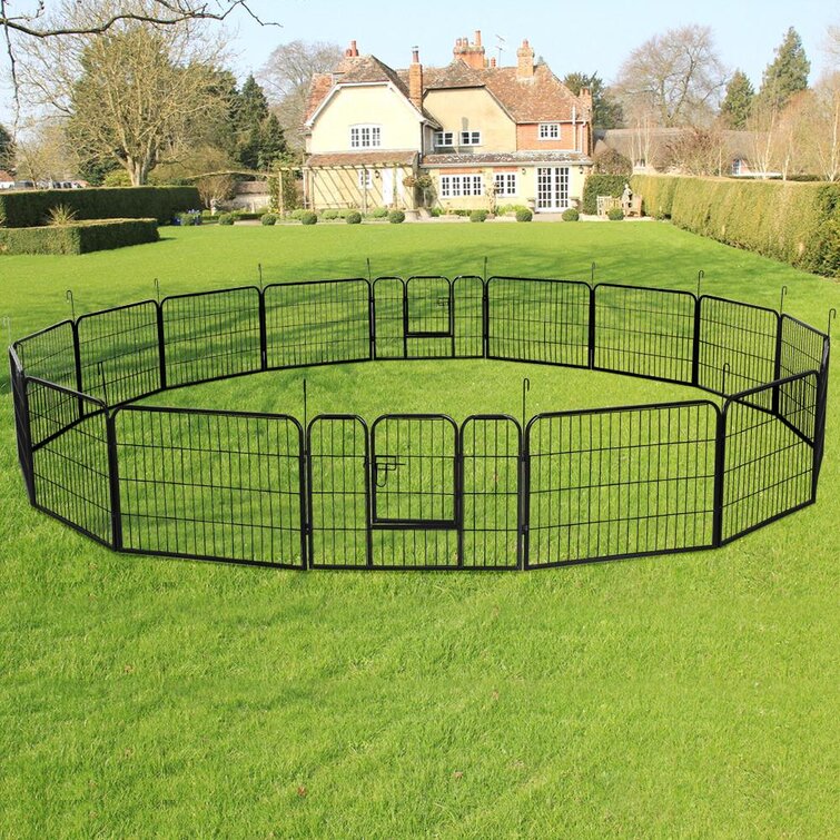 16 Panel Playpen Large Barrier Metal Dog Fence