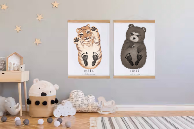 Cute Squirrel, Baby Gift and Pets Gift Personalized,, Footprint Set, Mural Baby & Children's Room Animals, squirrel🐾-babyanimal