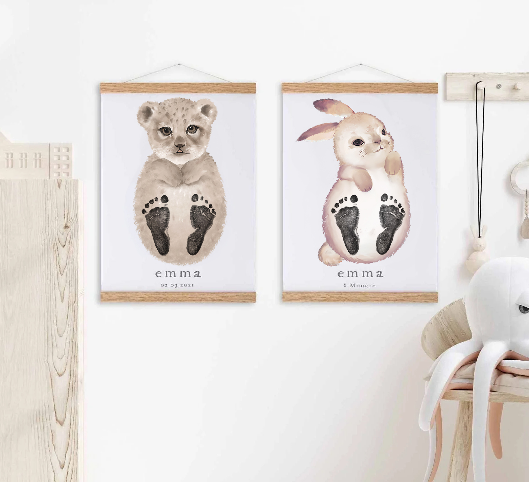 Cute Squirrel, Baby Gift and Pets Gift Personalized,, Footprint Set, Mural Baby & Children's Room Animals, squirrel🐾-babyanimal