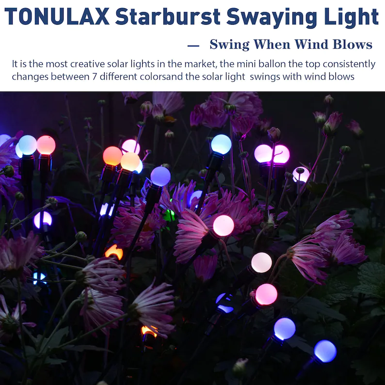 Solar Garden Lights Starburst Swaying Light  Swaying When image 5