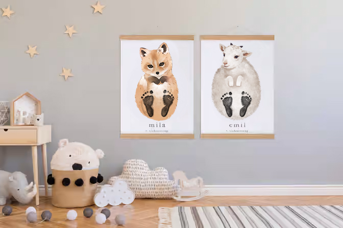 Cute Sheep, Baby Gift and Pets Gift Personalized,, Footprint Set, Mural Baby & Children's Room Animals, Sheep Gift🐾-babyanimal