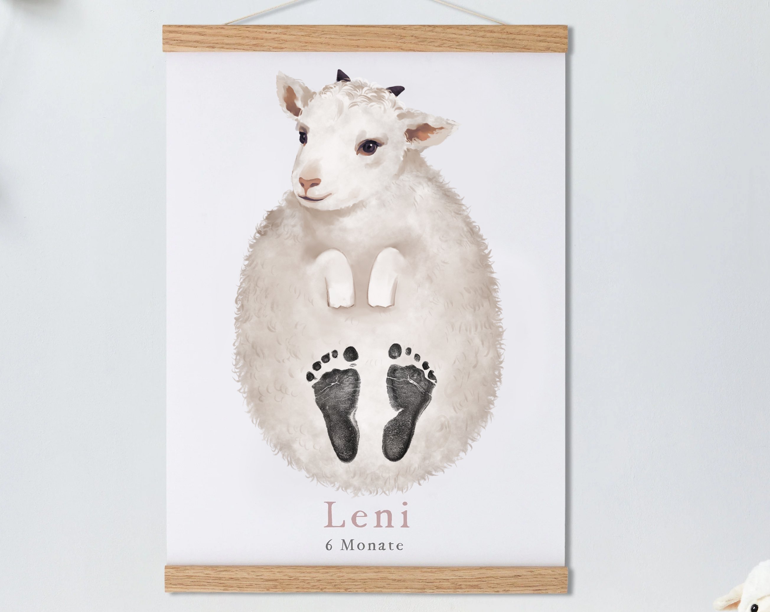 Cute Sheep, Baby Gift and Pets Gift Personalized,, Footprint Set, Mural Baby & Children's Room Animals, Sheep Gift🐾-babyanimal