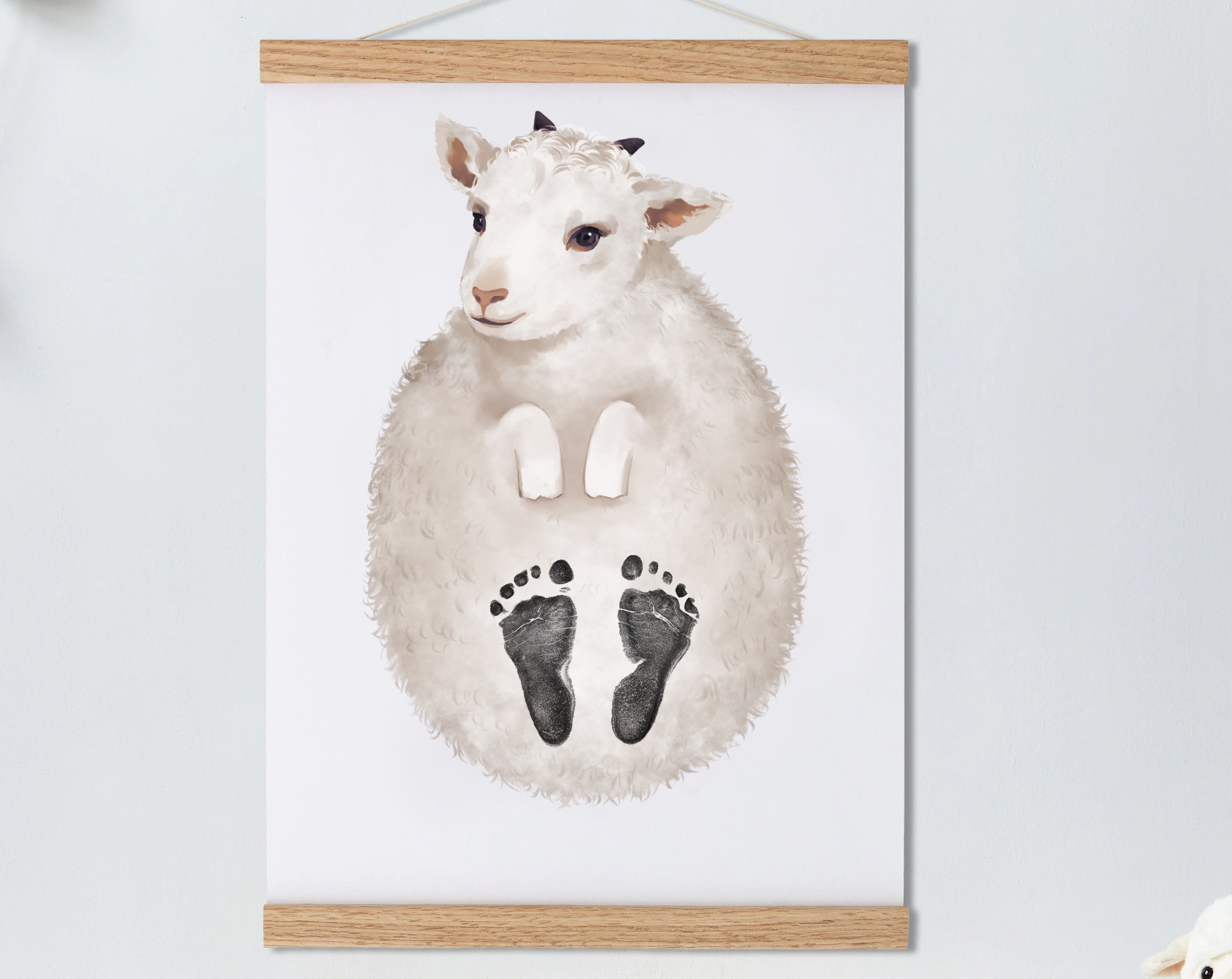 Cute Sheep, Baby Gift and Pets Gift Personalized,, Footprint Set, Mural Baby & Children's Room Animals, Sheep Gift🐾-babyanimal