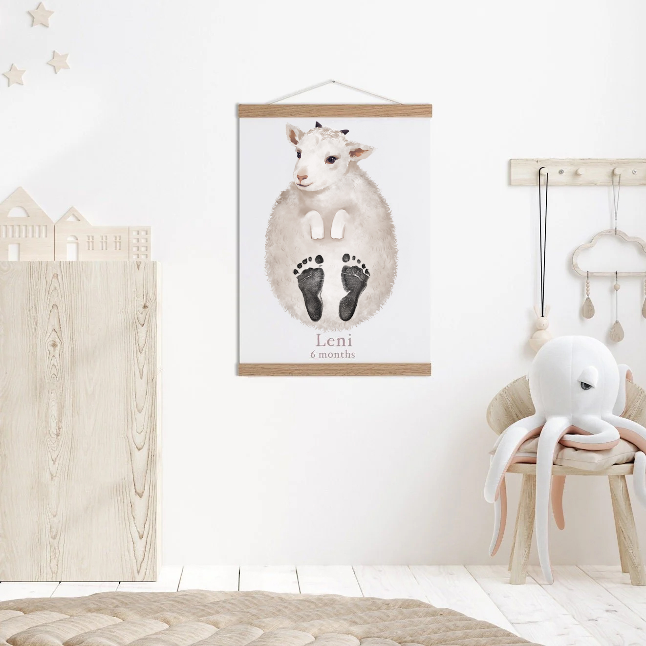 Cute Sheep, Baby Gift and Pets Gift Personalized,, Footprint Set, Mural Baby & Children's Room Animals, Sheep Gift🐾-babyanimal