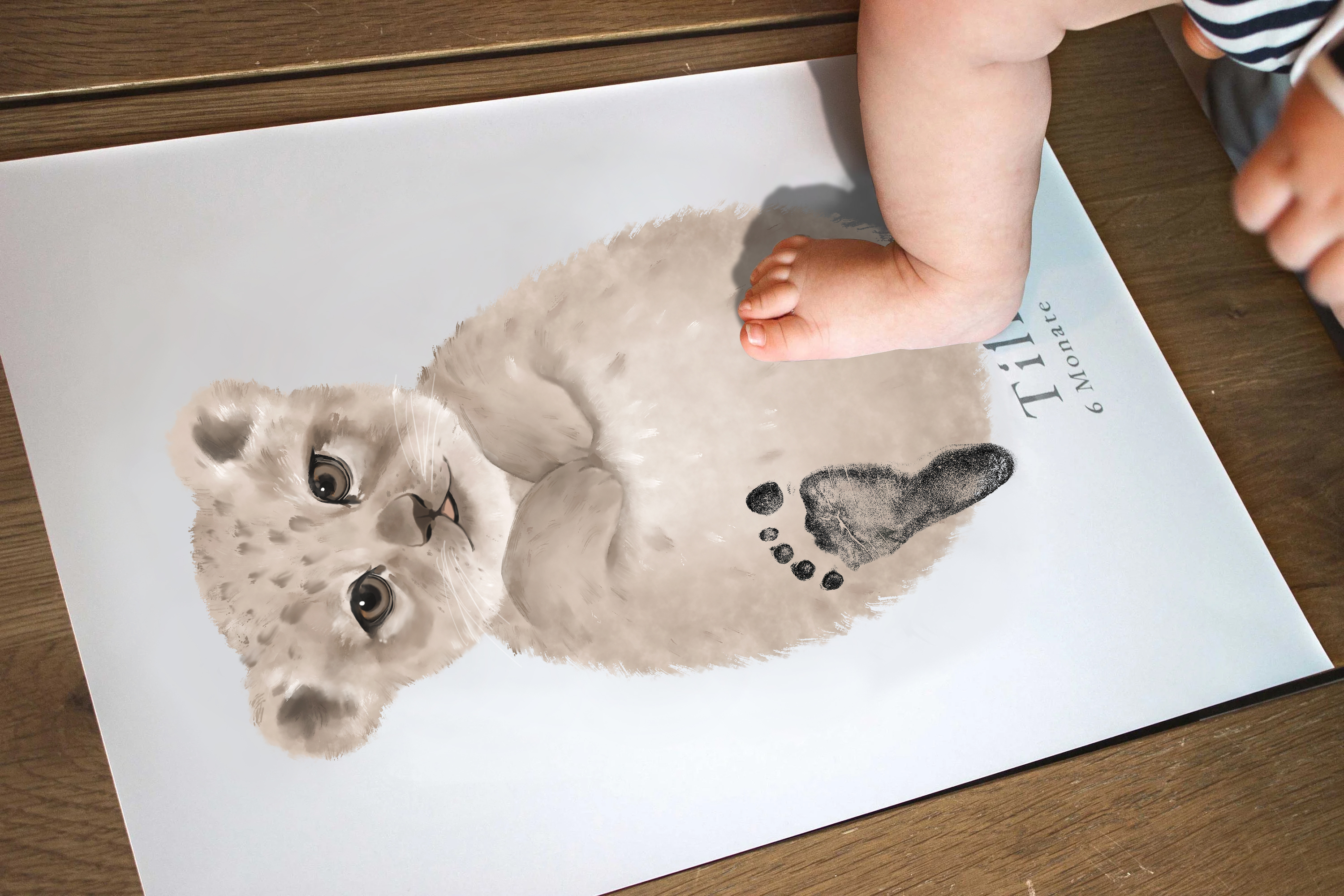 Cute Lion,Baby Gift and Pets Gift Personalized,, Footprint Set, Mural Baby & Children's Room Animals, Lion-babyanimal
