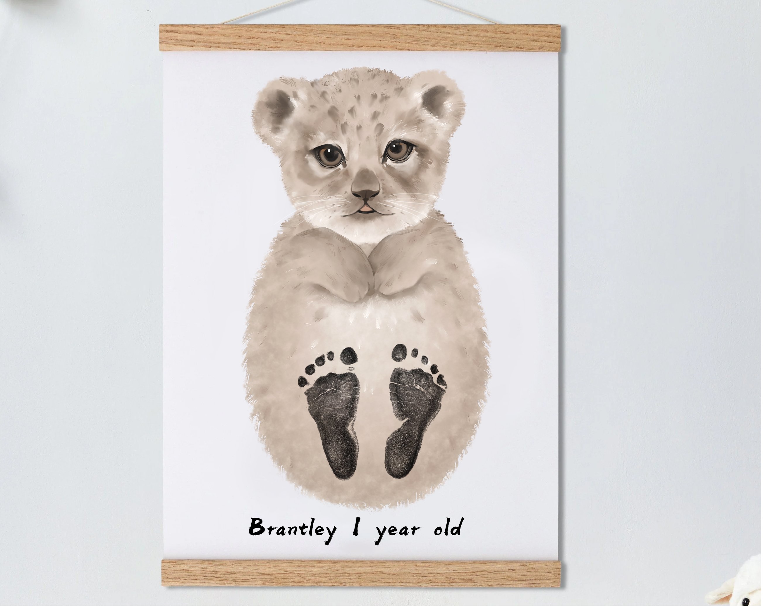 Cute Lion,Baby Gift and Pets Gift Personalized,, Footprint Set, Mural Baby & Children's Room Animals, Lion-babyanimal