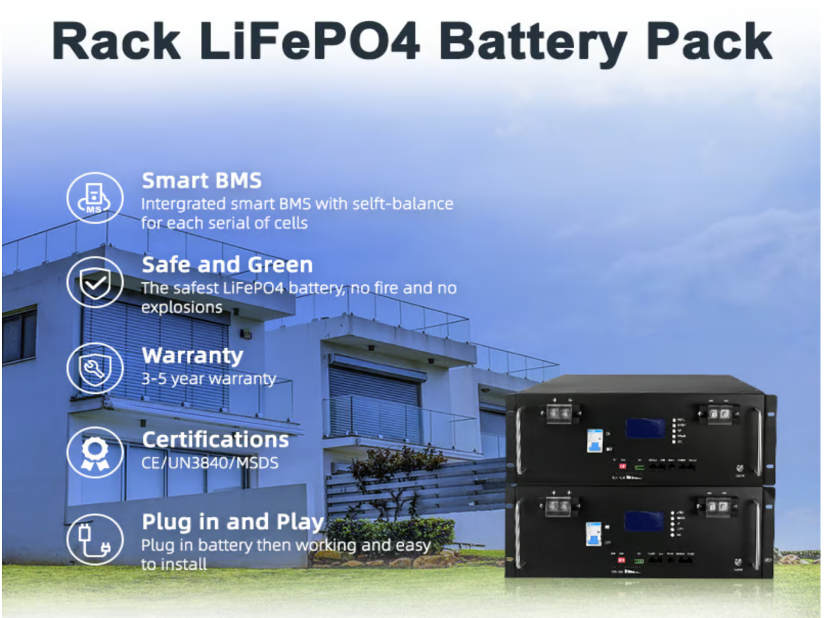Power Up Your Home and RV with a High-Quality Deep Cycle Rack Battery Featuring LiFePO4 Cells