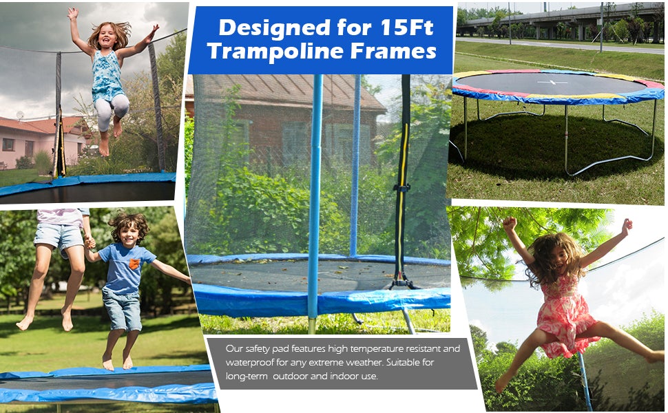15 Ft Round Trampoline Pad Safety Frame Pad Spring Pad Replacement Cover