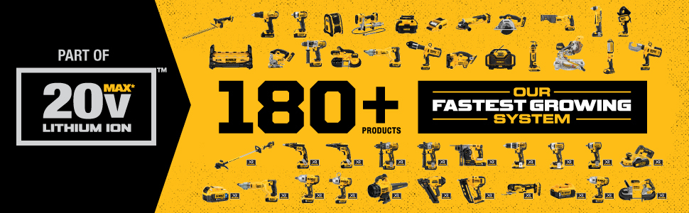 20v MAX dewalt. lithium ion power tools. dewalt system