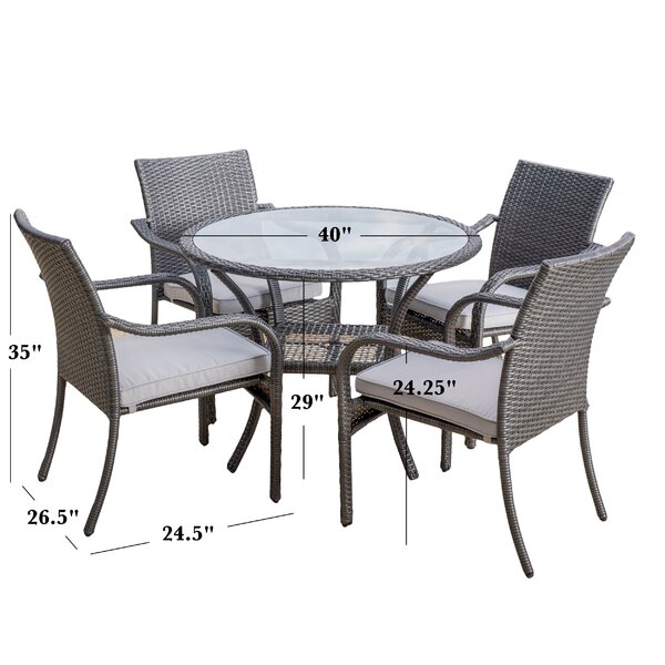 Bennington Round 4 - Person 40'' Long Dining Set with Cushions