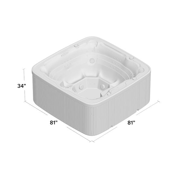 Lifesmart Spas 7 - Person 90 - Jet Square Hot Tub with Ozonator