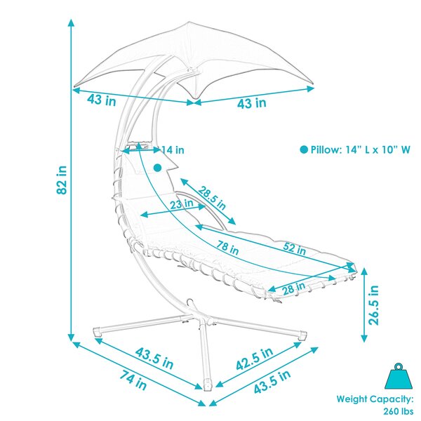 Delilah Hanging Chaise Lounger with Stand